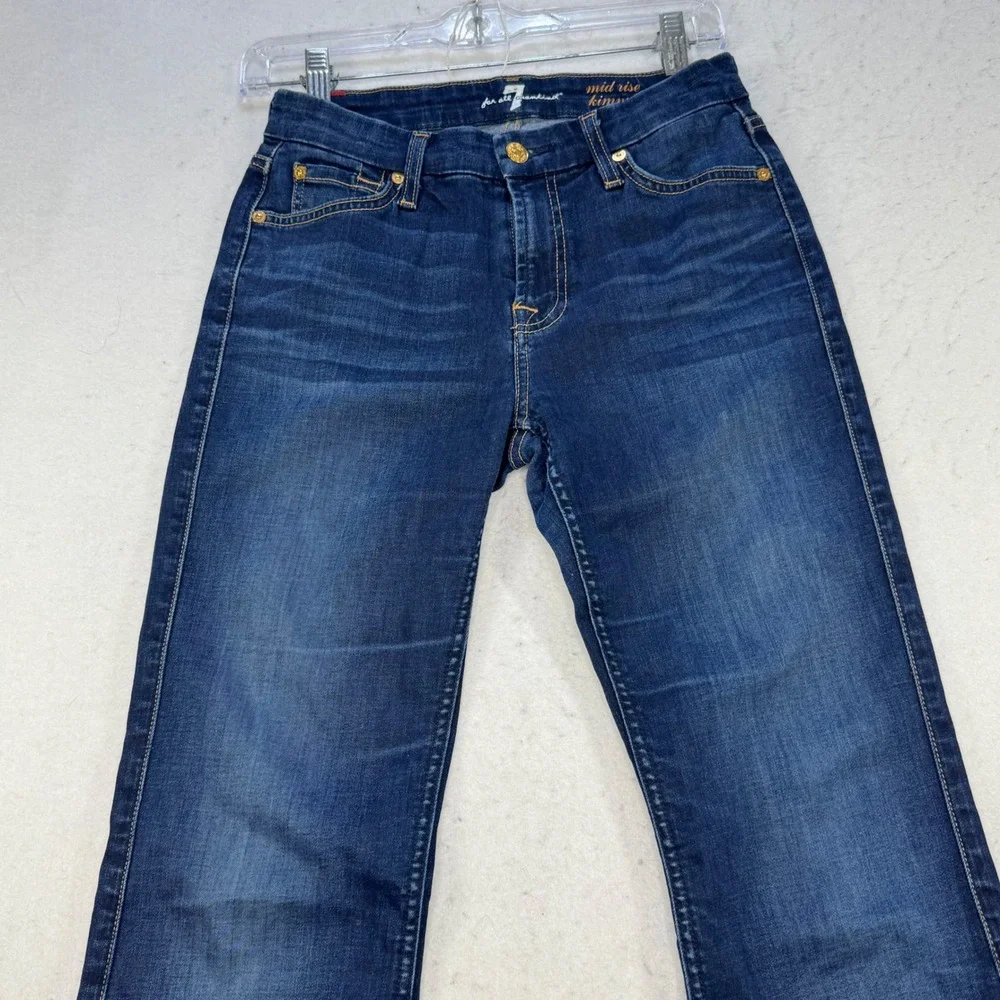 7 For All Mankind Kimmie Bootcut Jeans Womens 28 Dark Mid Rise Stretch Denim